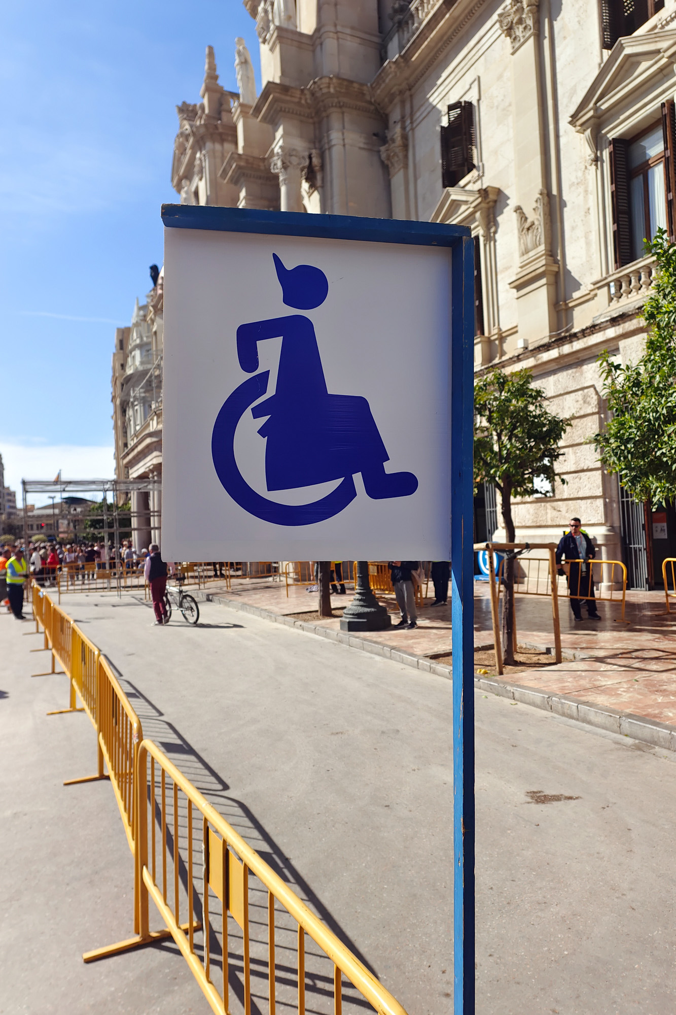 Fallas with wheelchair